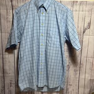 Vintage Gitman Bros Button Down Shirt Size M Mens Cotton Short Sleeve Plaid USA